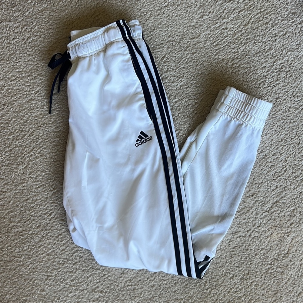 Adidas White and Black Track Pants great condition